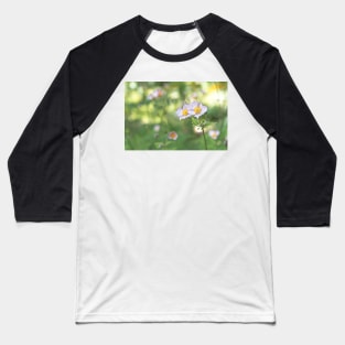 Pastel Pink Anemone Flowers and Happy Sunshine Baseball T-Shirt